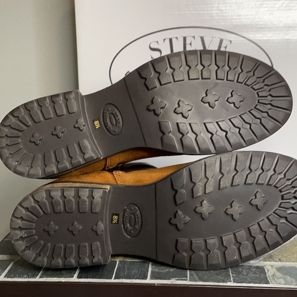 Steve Madden Dormaa Cognac Suede Ankle Boots - Picture 7 of 11